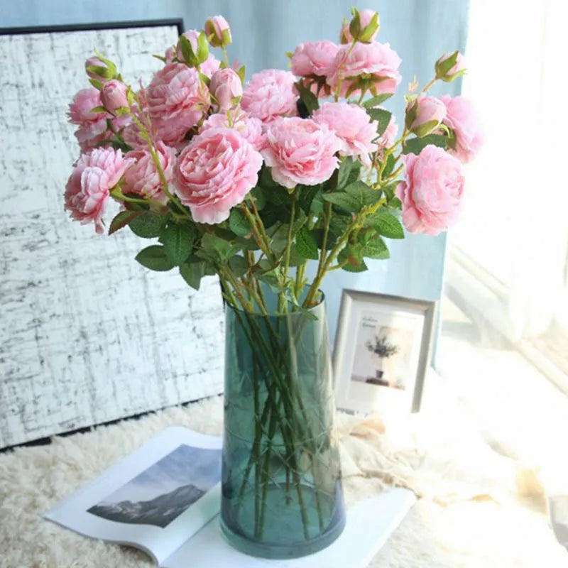 Artificial silk rose heads for wedding decoration and party - view 2