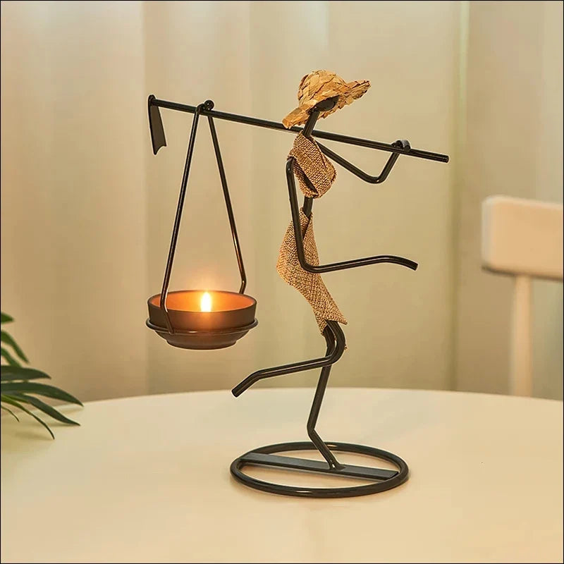 African decorative candlesticks for vintage table and desk - view 3