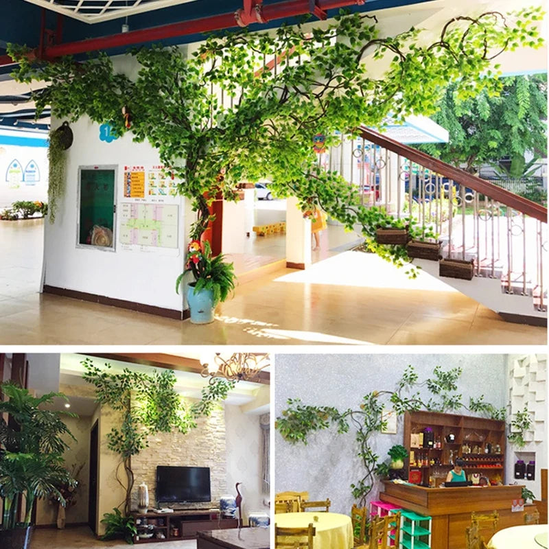 Artificial green plants winning wines, simulated banyan branches, everlasting banyan tree interior decoration, living room, home - view 4
