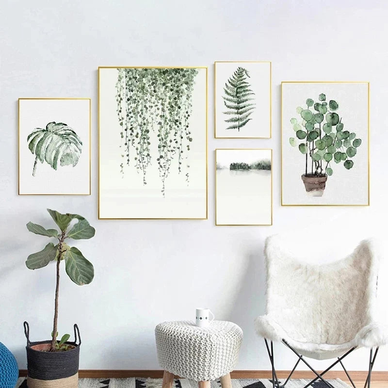 Tropical Plant Scandinavian Wall Art Canvas Poster - view 3