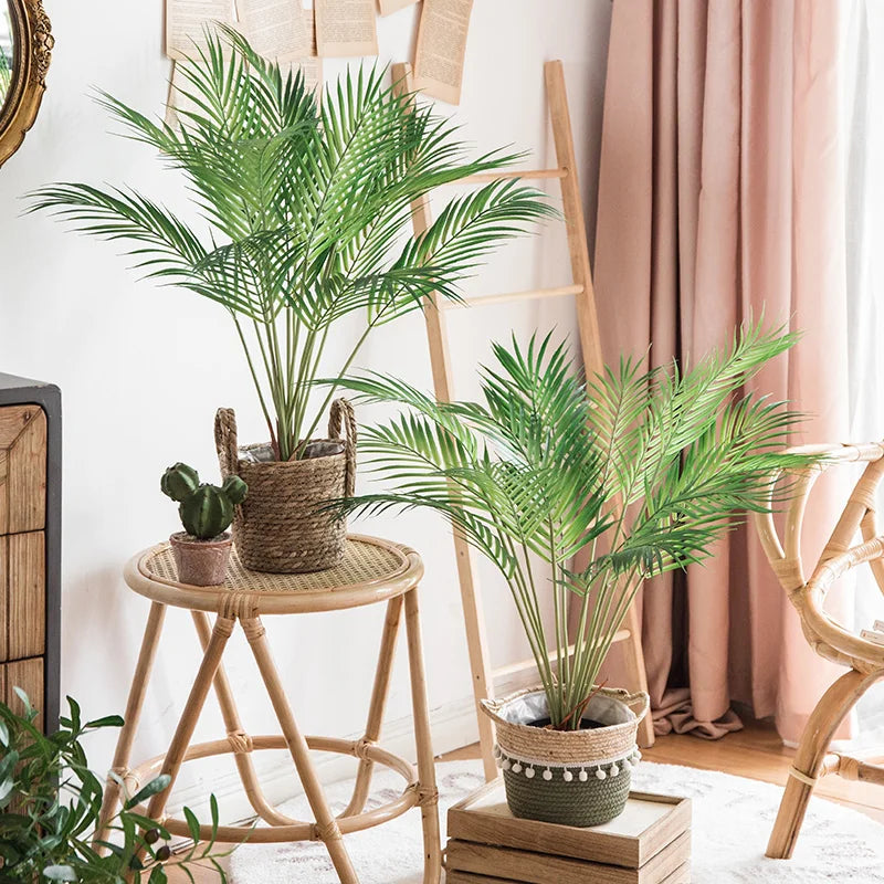 Set of 2 large artificial tropical palm plants for interior decoration - view 3