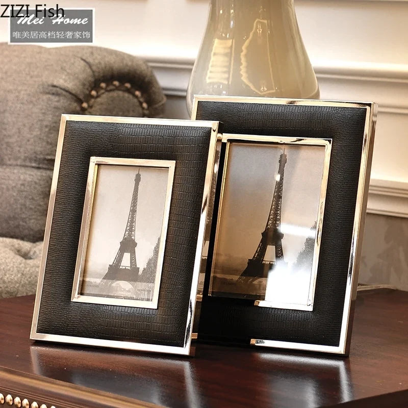 Modern leather frame crocodile imitation for lovers