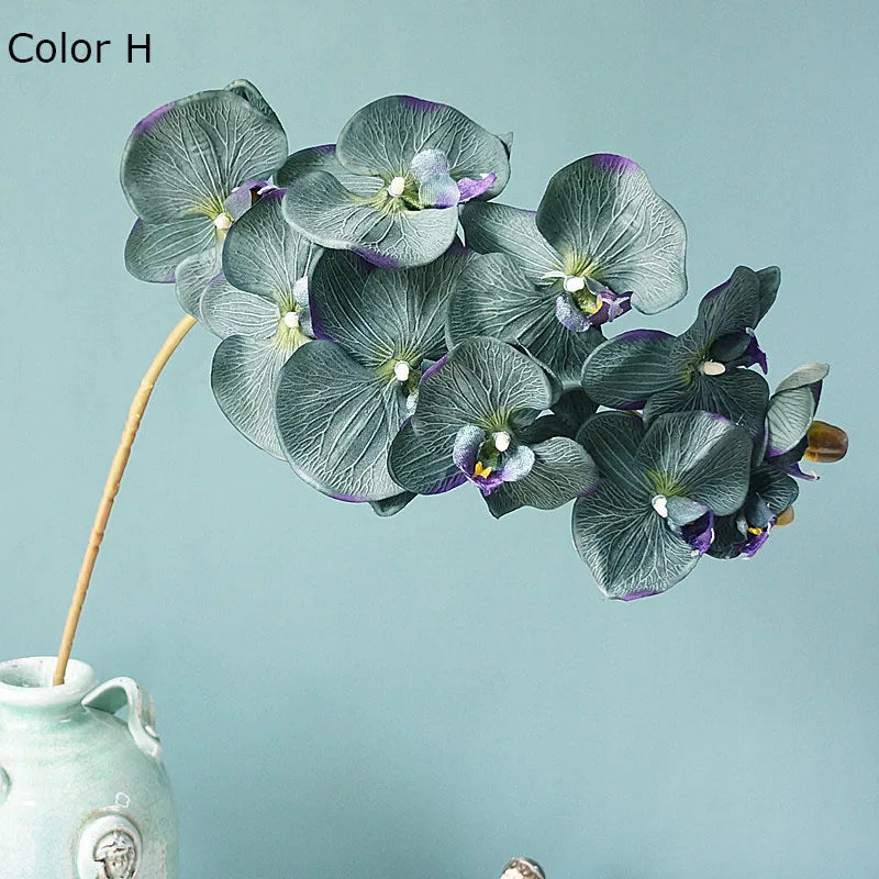 10 retro artificial orchid heads for elegant decorations - H