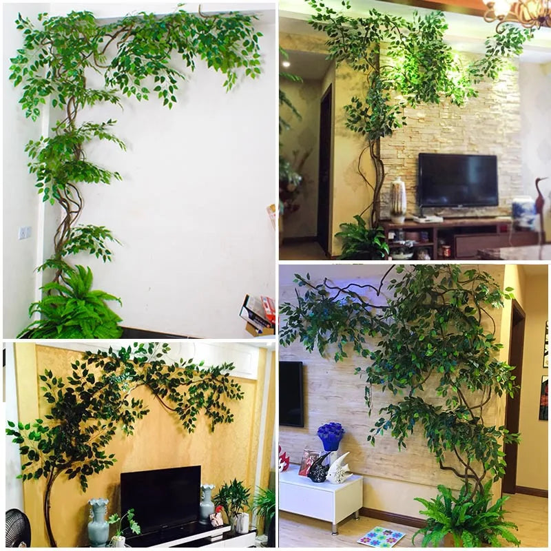 Artificial green plants winning wines, simulated banyan branches, everlasting banyan tree interior decoration, living room, home - view 3