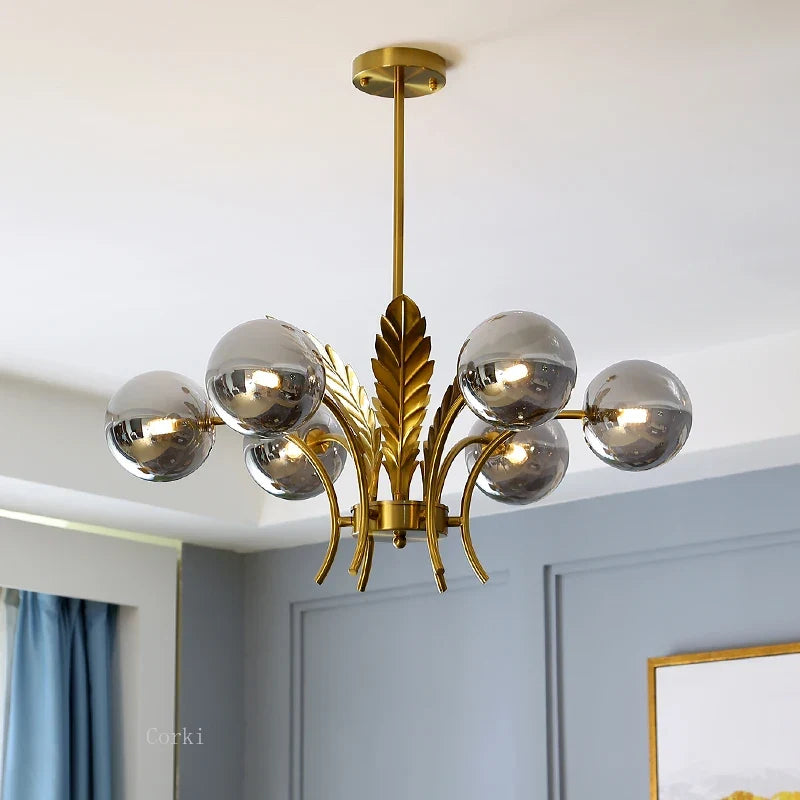 Modern glass chandelier minimalist design for elegant interior - view 2