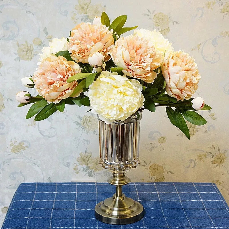 Artificial peony flower branch for elegant decoration - view 3