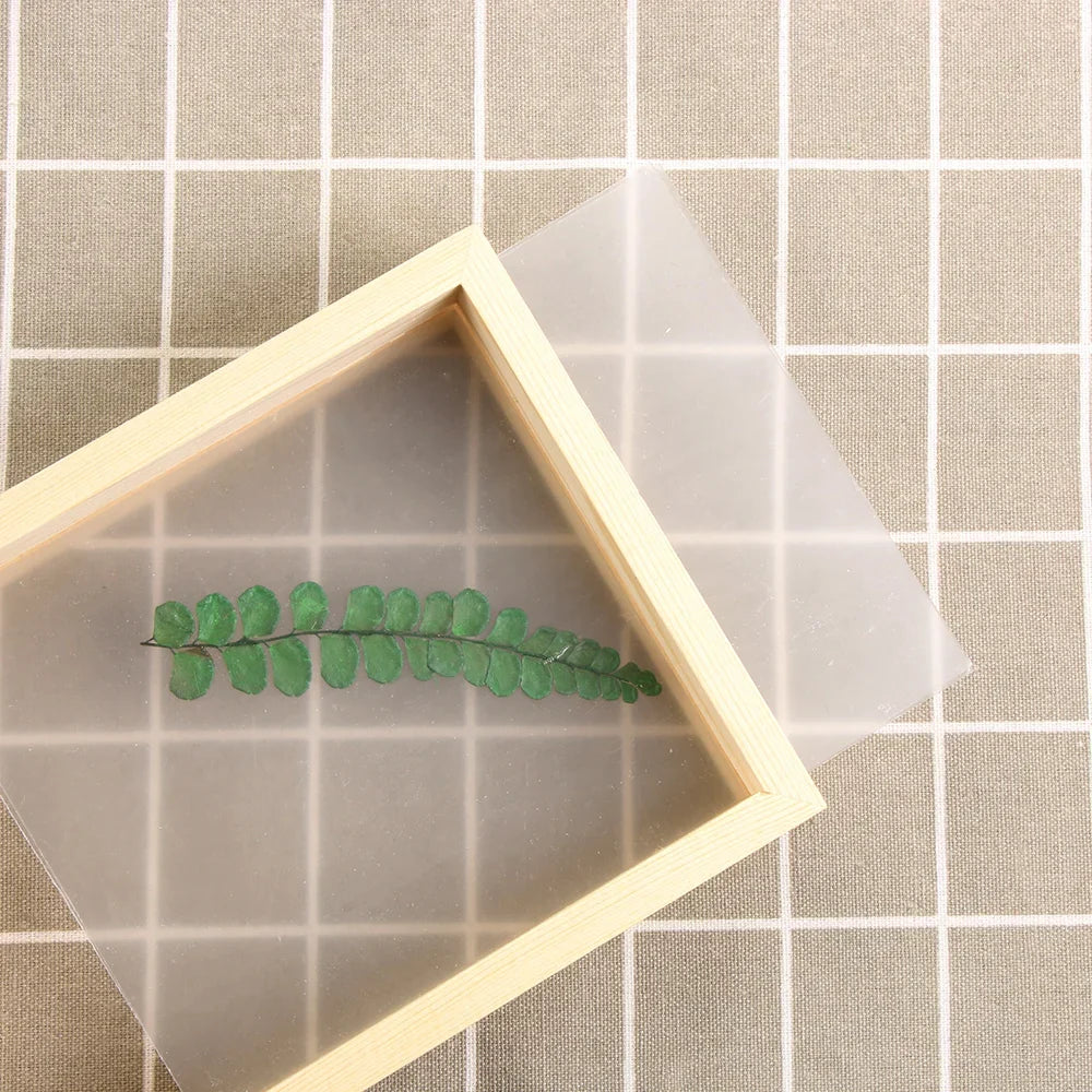 Vintage wooden and transparent plastic picture frame for interior decoration - view 5