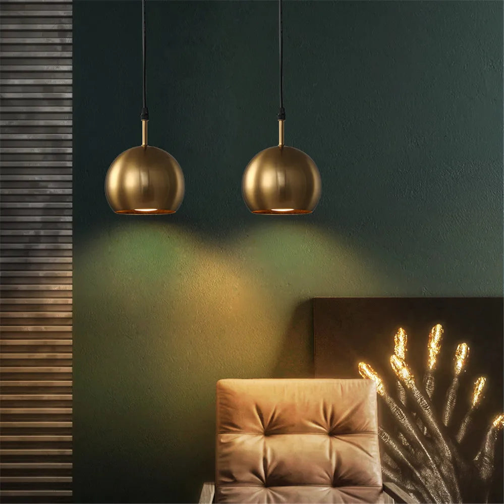 Metal and brass pendant light for industrial interior lighting - view 6