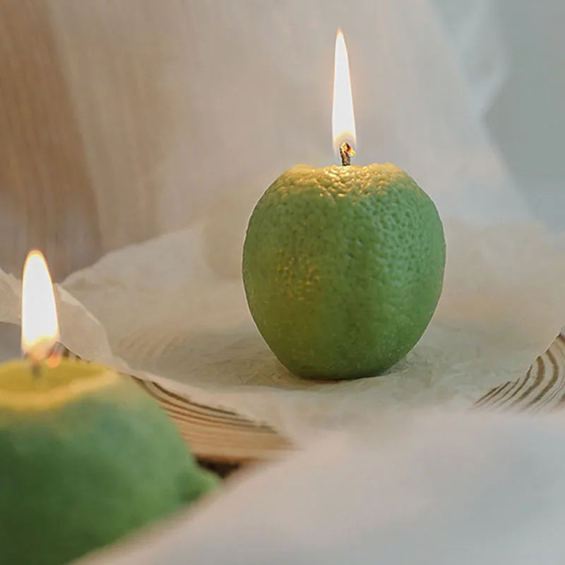 Candle fragrant lemon artisan for photo decoration and parties - view 4