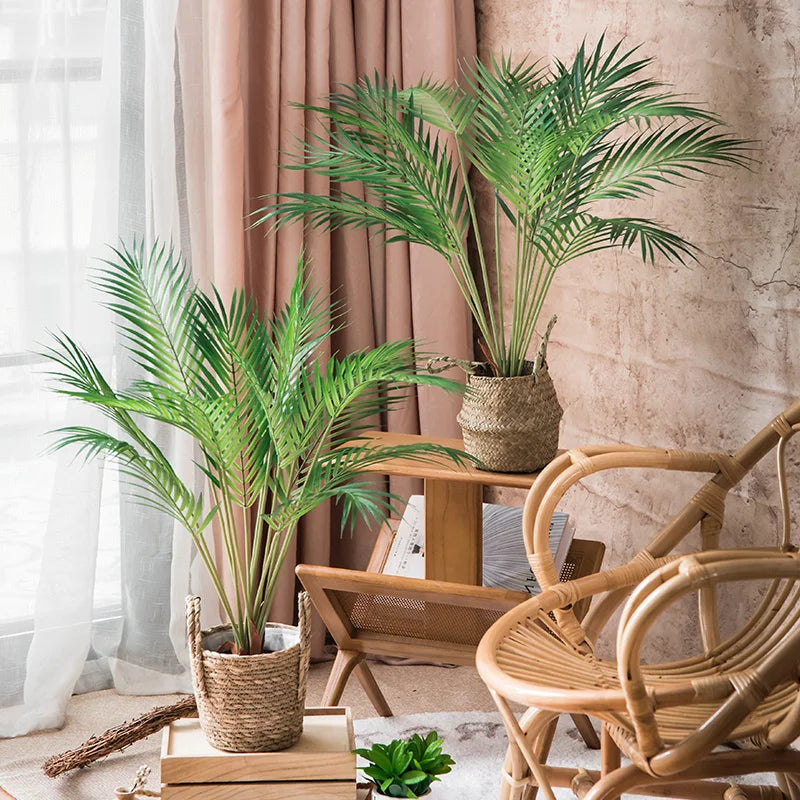 Set of 2 large artificial tropical palm plants for interior decoration - view 4