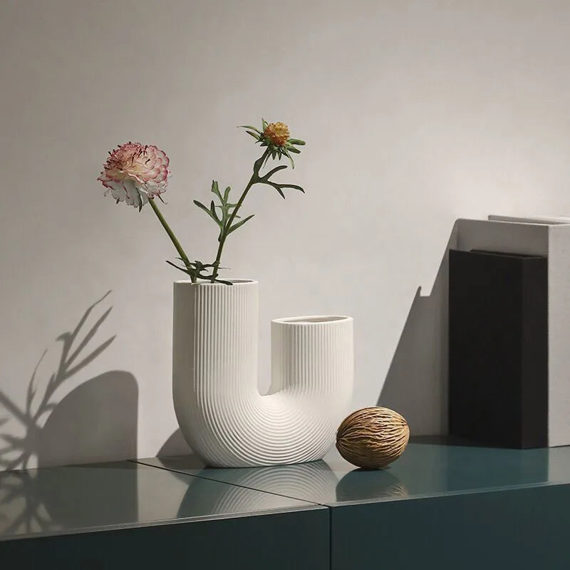 Nordic Ceramic Vase for Home Decoration, Simple Flower Pot, Living Room, Interior, Office, Desktop, Table decor, Accessories - view 4