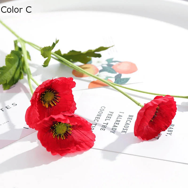 New garden decor artificial poppy flowers for party - C