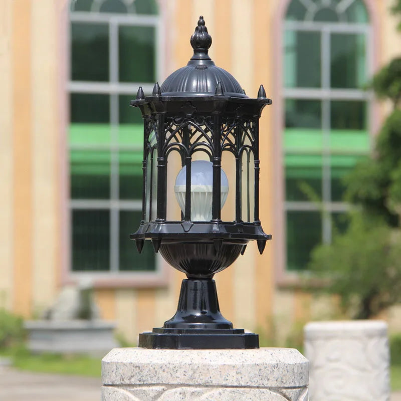 Retro outdoor pillar lamp for landscape lighting - view 3