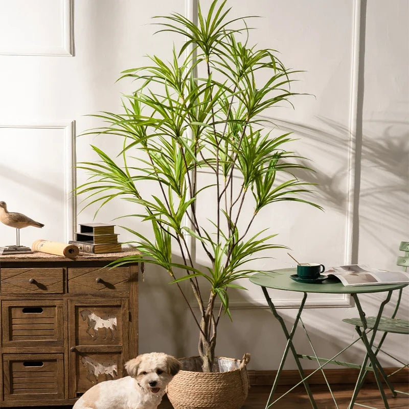 Large artificial palm tree tropical plant in decorative pot - view 5