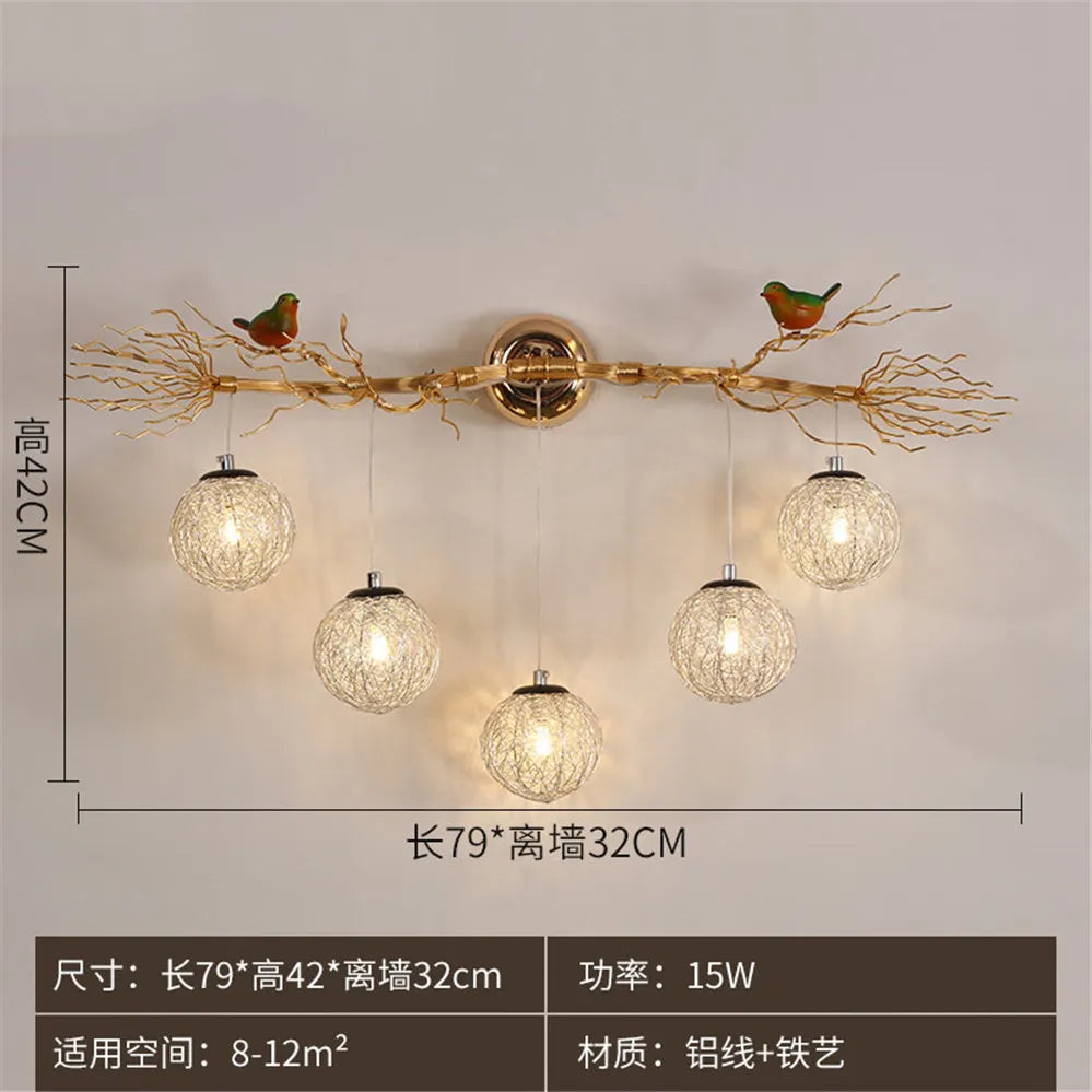 Art decorative wall sconce in aluminium for romantic lighting - E