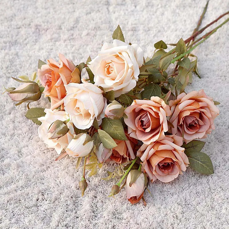 New decoration autumn rose wines curly artificial flowers luxury - view 3