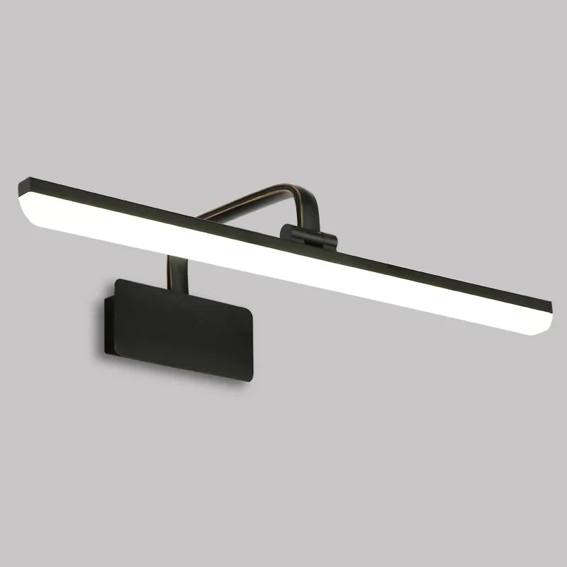Contemporary LED Wall Sconce with Decorative Mirror - Black / Diameter 42cm