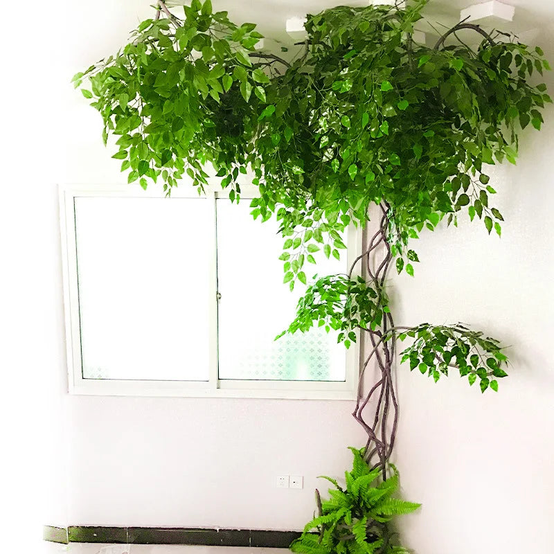 Artificial green plants winning wines, simulated banyan branches, everlasting banyan tree interior decoration, living room, home