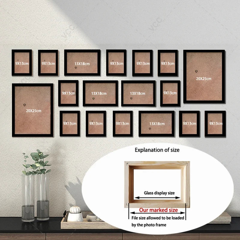 Set of 18 natural wooden photo frames to hang on the wall - view 4