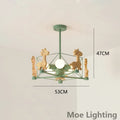 Giraffe hanging wooden led for children - Green / Warm White