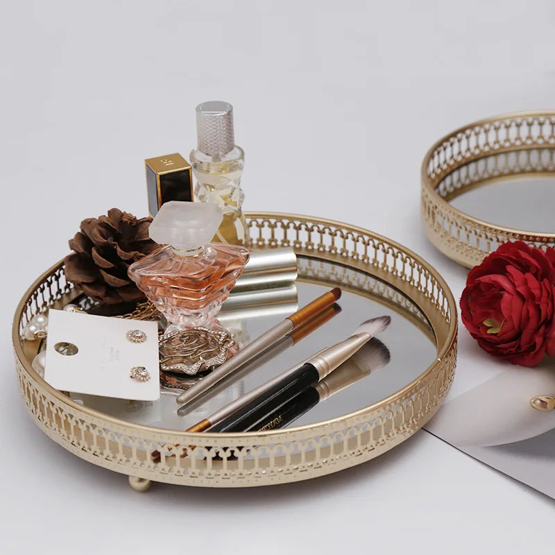 Luxury iron and mirror jewelry storage tray - view 4