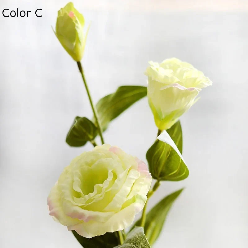 Artificial flowers wholesale decoration wedding eustoma silk 3 branches - view 3