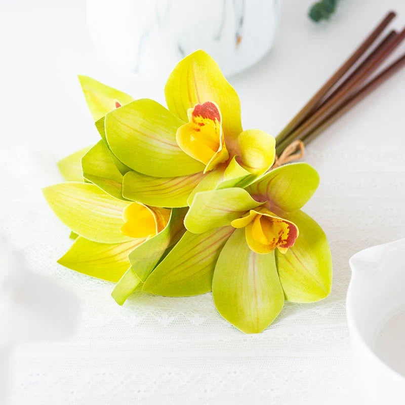 Set of 4 bouquets of artificial orchids for festive interior decoration - view 5