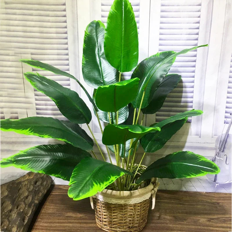Tropical artificial plants palm leaves for interior decoration