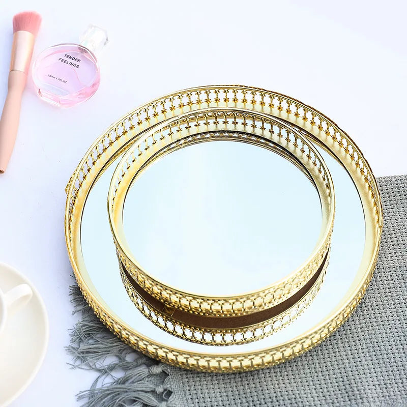 Luxury iron and mirror jewelry storage tray - view 5