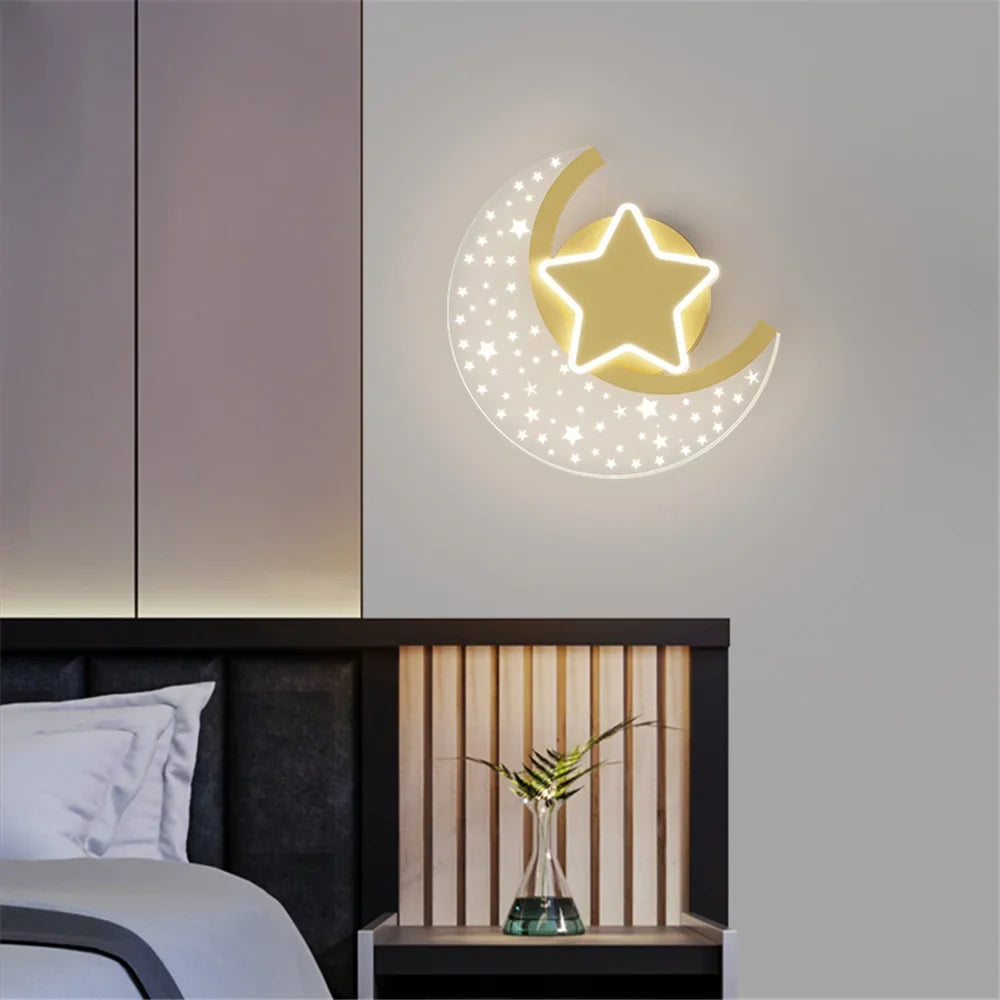 Led star and moon wall sconce for interior decoration - view 5