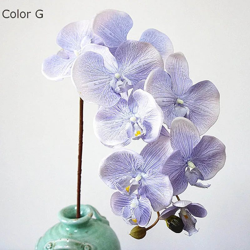 10 retro artificial orchid heads for elegant decorations - G