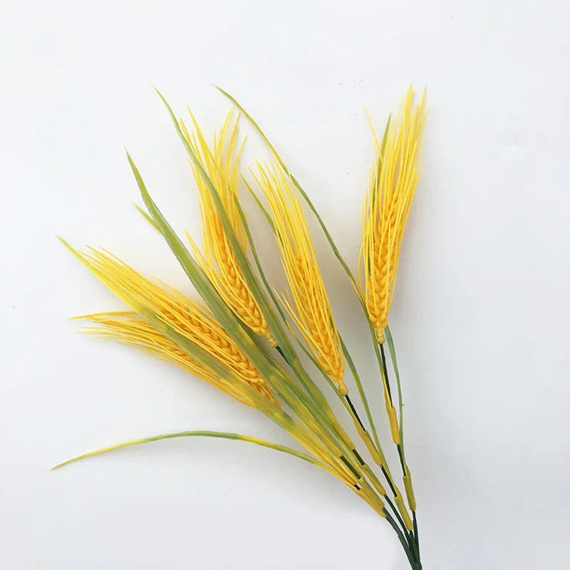 Bouquet of artificial wheat ears flowers for autumn decoration - Gold