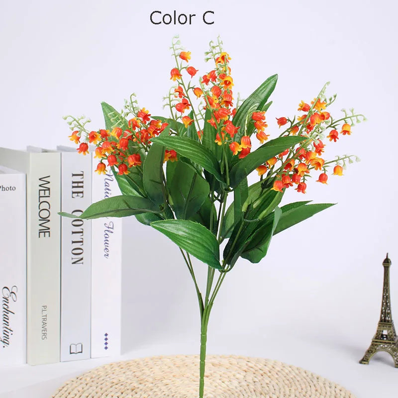 Artificial flowers muguette wedding bouquet decoration plastic party - view 3