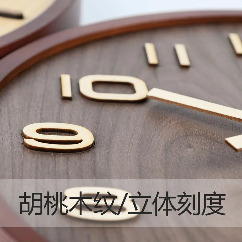 Chinese wooden wall clock Nordic style modern decor - view 4