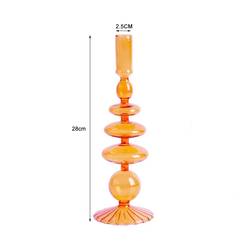 Nordic Glass candle holders, romantic Dinner home decoration, candlestick for birthday wedding, candle holder portavelas decor - 205-5