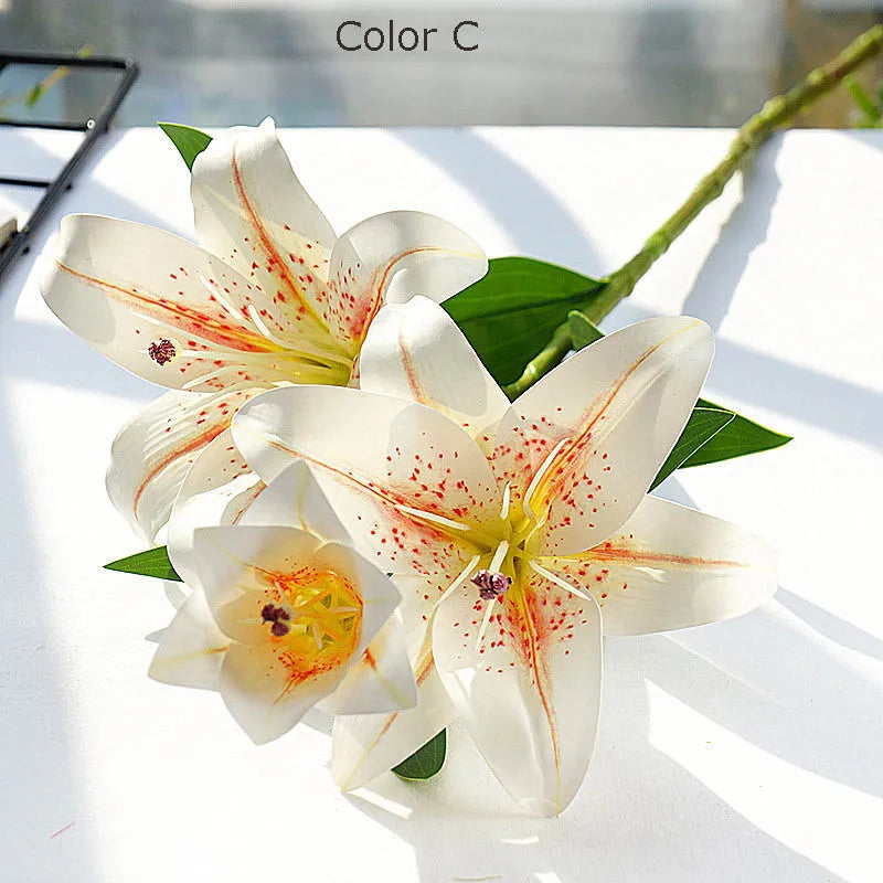 Artificial flower lys silk decoration accessories wedding photography handicrafts - view 5