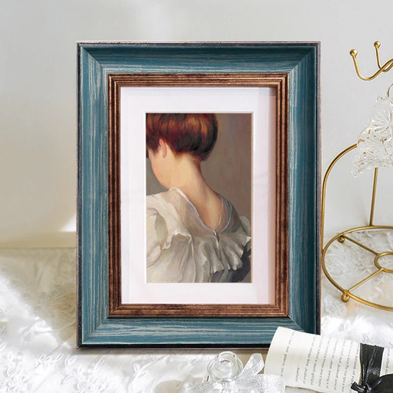 American retro photo frame for wedding and decoration to customize - Zuojiushenlan / 7 pouces - 12,7 x 17,8 cm
