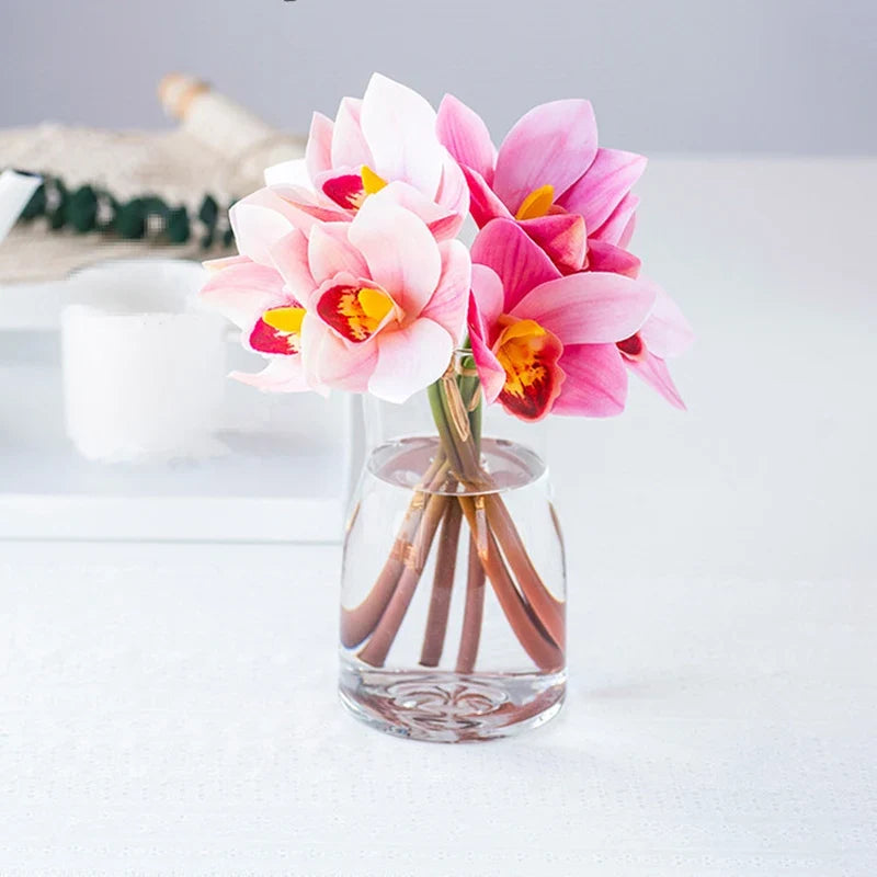 Set of 4 bouquets of artificial orchids for festive interior decoration - view 2