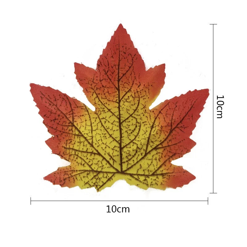 Set of 100 artificial maple leaves for festive decorations - 2