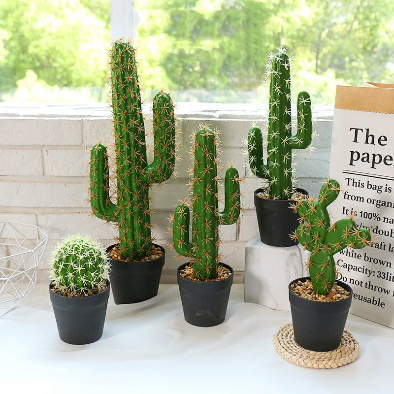 Artificial Succulent Plant Set, S/L Sizes, Yellow or White Pot - view 6