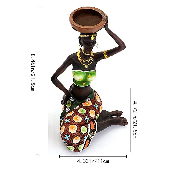 African decorative candlesticks for vintage table and desk - Green Chandelier