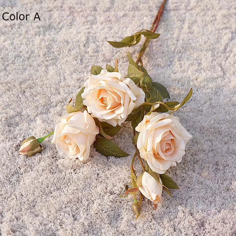 New decoration autumn rose wines curly artificial flowers luxury