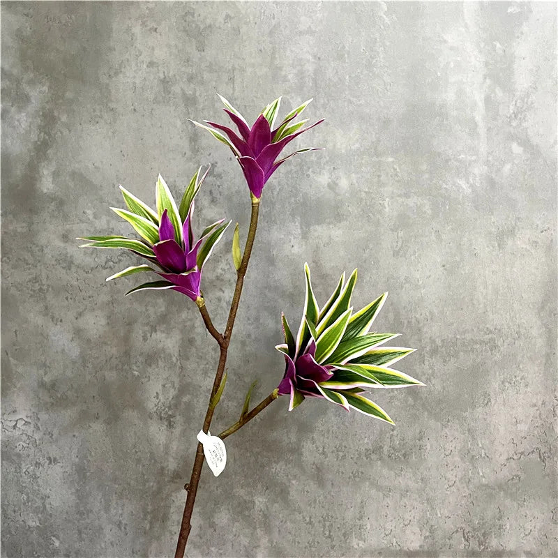 Large artificial lyes branches with realistic foliage for decoration - Purple