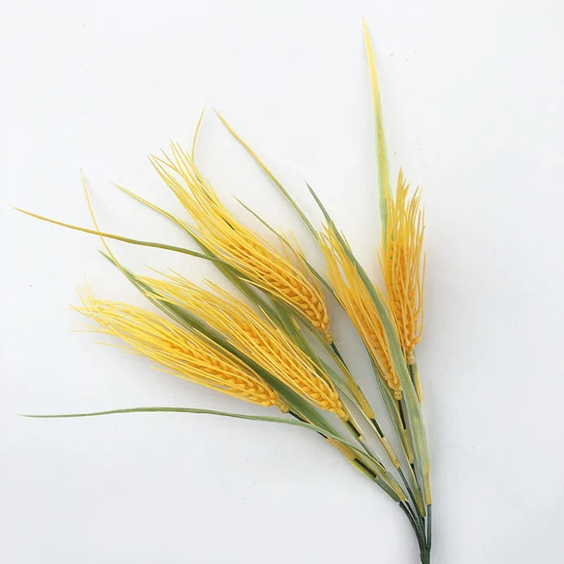 Bouquet of artificial wheat ears flowers for autumn decoration - White Fog