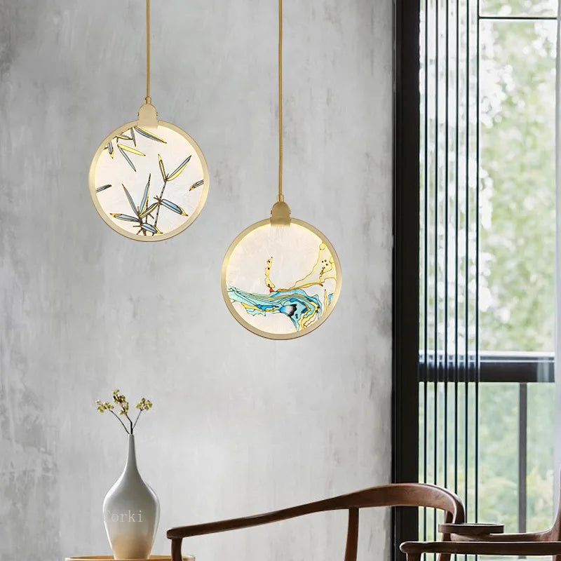 Chinese style glass pendant light for modern interior decoration