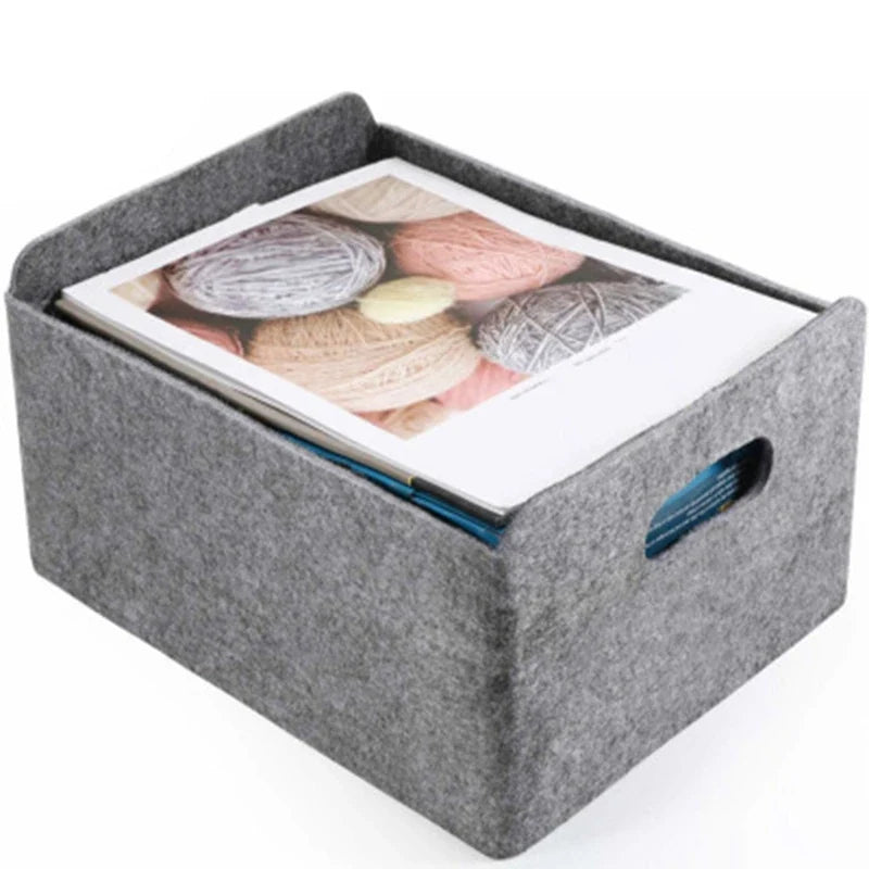 HOT-2Pcs Felt Storage Basket/Bin with Handles, Collapsible & Convenient Storage Solution - view 4