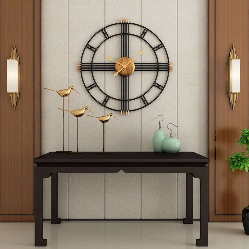 Modern Minimalist Iron Wall Clock, Nordic Style, Mute Clock, Living Room, 50cm