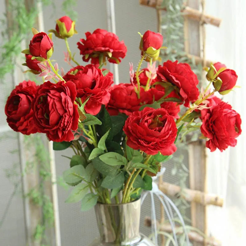 Artificial silk rose heads for wedding decoration and party - view 6