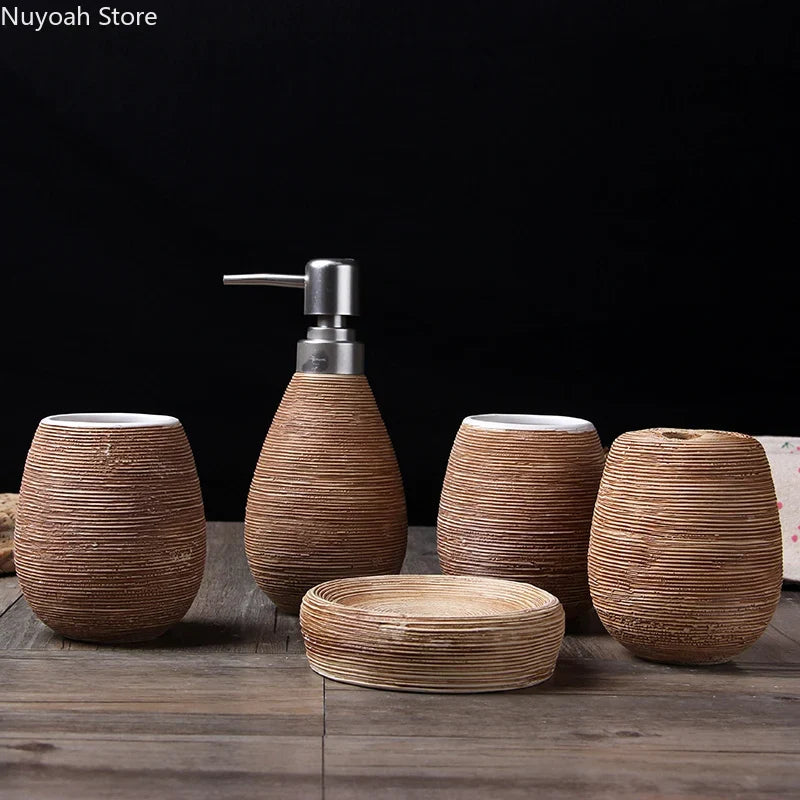 Decorative ceramic bottle for bathroom five pieces - view 2