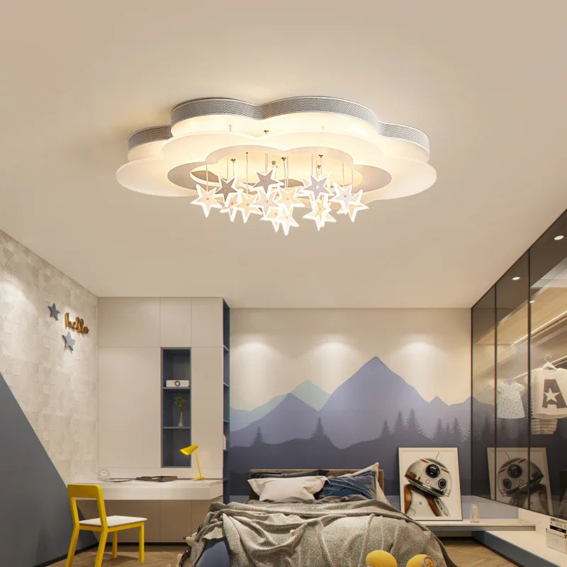 Bright ceiling lamp stars clouds for children's room - view 5